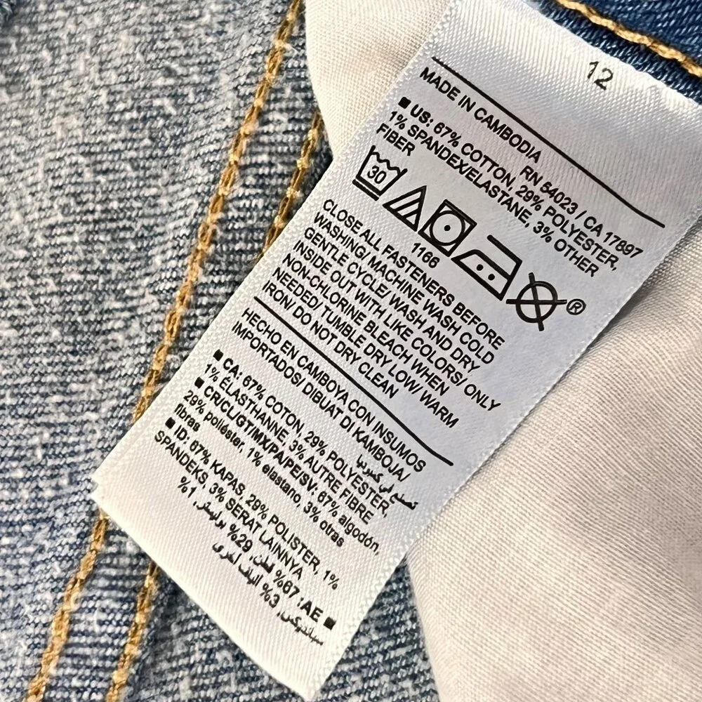 Old Navy High Rise OG Straight Jeans Size 12 Light Wash Denim Stretch Womens - Picture 5 of 12